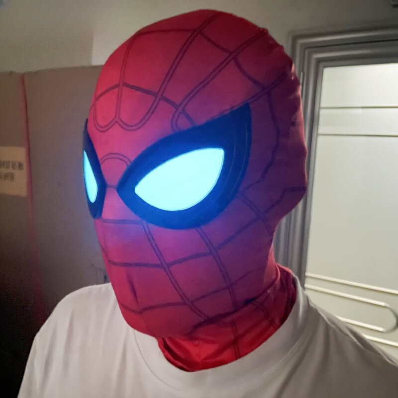 Spider 3D Luminescence Mask Cosplay Anime Peter Lens Mask Superhero Cosplay Costume Mask Halloweengame Show Headgear Gift