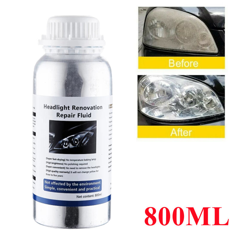 1PC Liquid Polymer Headlights Polish Fluid For Clean Opaque Car headlights Cleaner Recovery Liquid 800ML