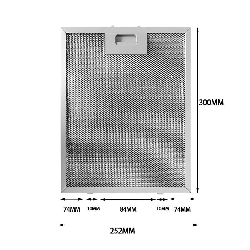 1 buah jangkauan Hood Filter Cooker Hood penyaring lemak logam dapur ekstraktor ventilasi Aspirator Filter Mesh 300 X 252x 9mm