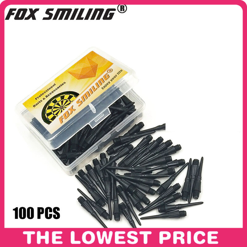 100PCS Colorful 25mm 2BA Professional Nylon Soft Tip Darts And Electronic Points Accessories Fox Smiling With Gift Flights