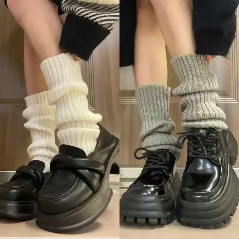 Lolita-Calentadores de piernas para mujer, calcetines largos de punto de lana, calentador de brazos Y2K, calcetines de ganchillo, puños de arranque, otoño e invierno, 2023