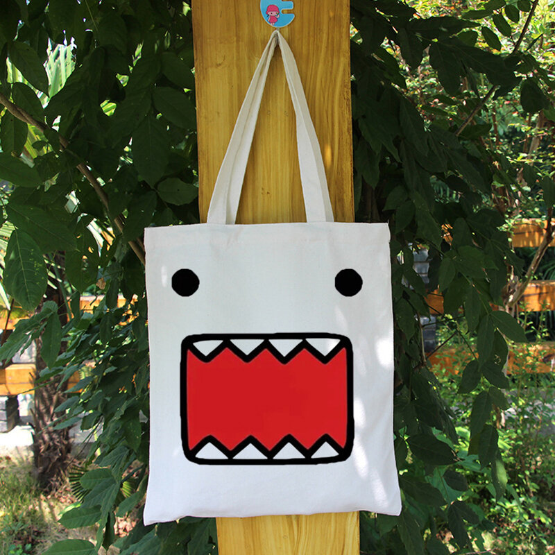 Tas bahu musim panas wanita, tas belanja wanita mode kasual musim panas dapat dilipat dapat digunakan kembali tas pembeli gaya Harajuku tas Tote kanvas pelajar