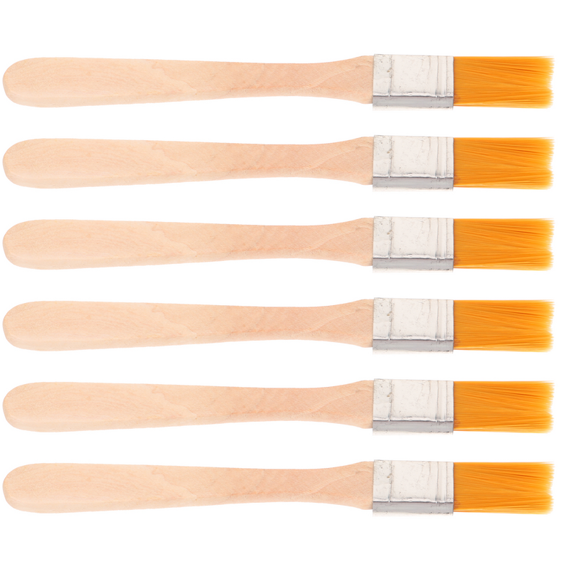 6 Pcs Paint Brush Painting with Wooden Handle Furniture Nylon for Wall Small Child