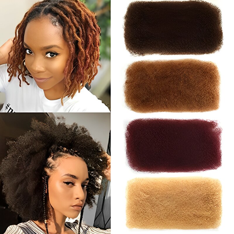 RebeccaQueen rambut Remy Brazil rambut manusia keriting Afro keriting jumlah besar untuk mengepang 1 bundel 50g/PC rambut kepang warna alami tanpa sambungan