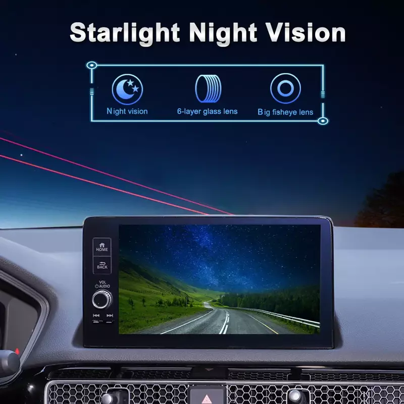 AHD-cámara de visión frontal y trasera para coche, lente ojo de pez de 180 grados, 4K, CCD, gran angular, visión nocturna, impermeable