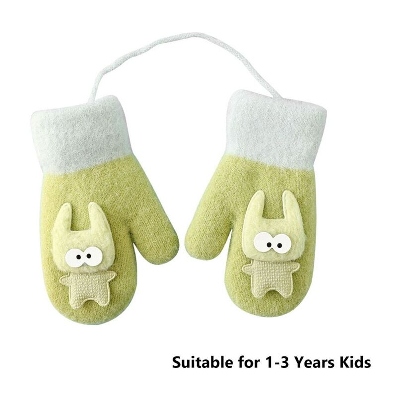 Детские вязаные перчатки с пушистой подкладкой, на возраст 1-3 года