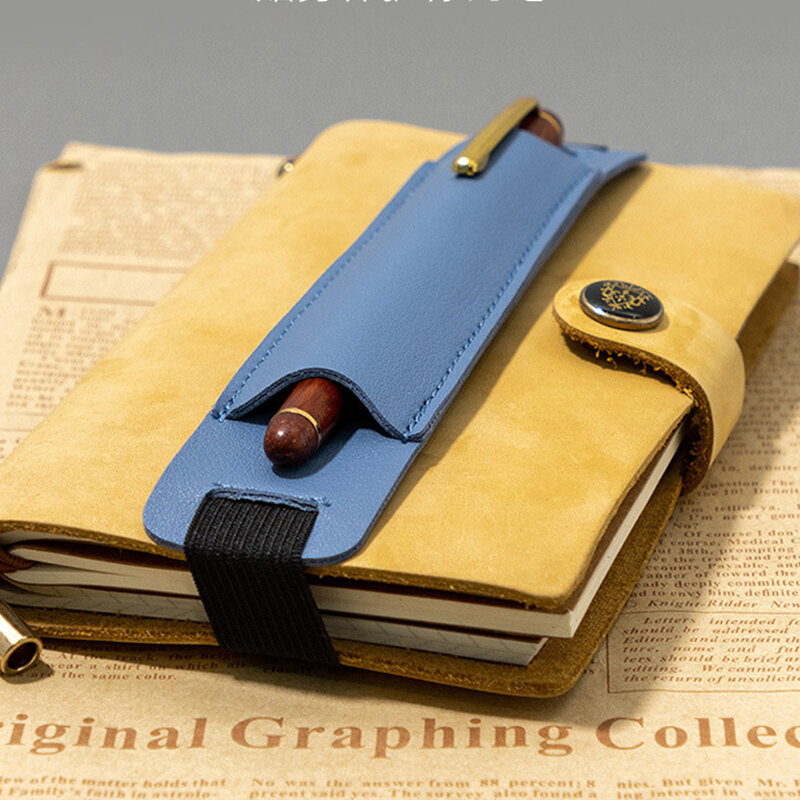 Nazwa własna otwór na długopis ze skóry PU elastyczny pasek grawerowania inicjałów mody w stylu Casual, ołówkowa obudowy biurowej torby na długopisy studenckiej