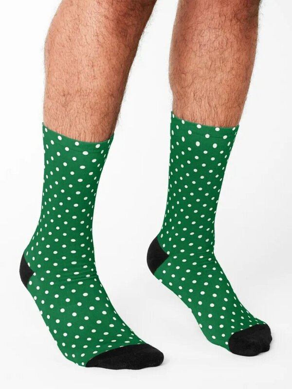 Green Polka Dot Pattern Socks Novelties cartoon hip hop Luxury Woman Socks Men's