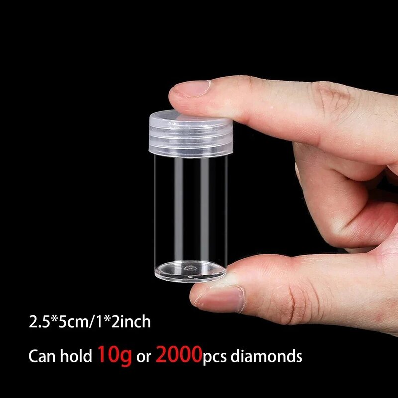 30 Stuks Boor Flessen Diy Trechter Sticker 5d Diamond Painting Accessoires Diamant Opslag Containe Gereedschapstas Draagtas Stickers