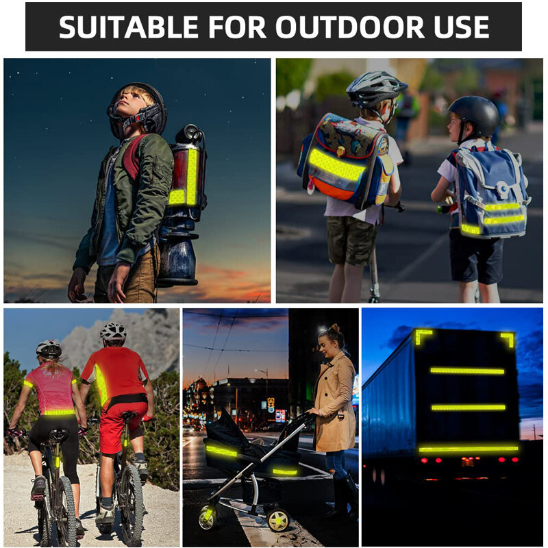 5cm * 5m Adesivos de segurança reflexivos Aviso de segurança conspicuity Tapes Film Stickers Strip Acessórios para bicicletas
