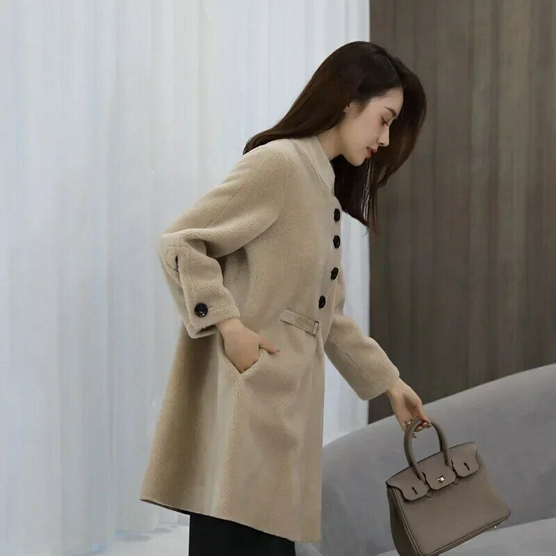Echt Pelzmantel Frauen Winter Jacke Kleidung 2020 Vintage 100% Wolle Mantel Weibliche Schafe Scheren Jacken Koreanischen Fell Tops Hiver 282152