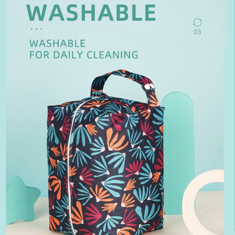 حقيبة منظمة حفاضات قابلة للغسل وقابلة لإعادة الاستخدام ، حقيبة معلقة لعربة الأطفال المحمولة ، حقيبة حفاضات بسعة كبيرة ، نمط لطيف ، تصميم جديد