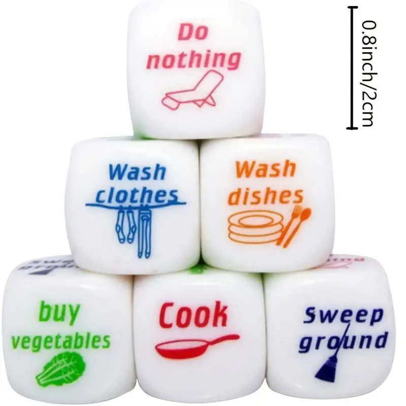 1PC Acrylic English Pattern Housework Dice High Quality Boutique Game Dice