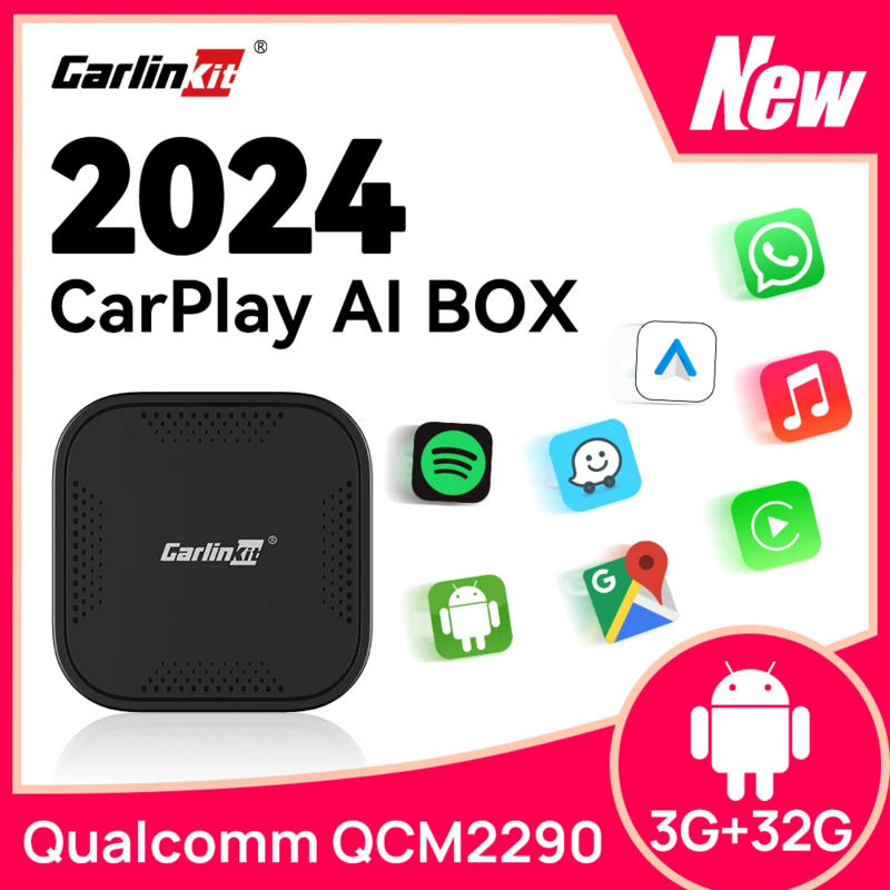 IBox Pro CarlinKit Mini CarPlay Ai Box Qualcomm QCM2290 3G + 32G sans fil Android Auto CarPlay Dongle pour Netflix IPTV Smart TV Box