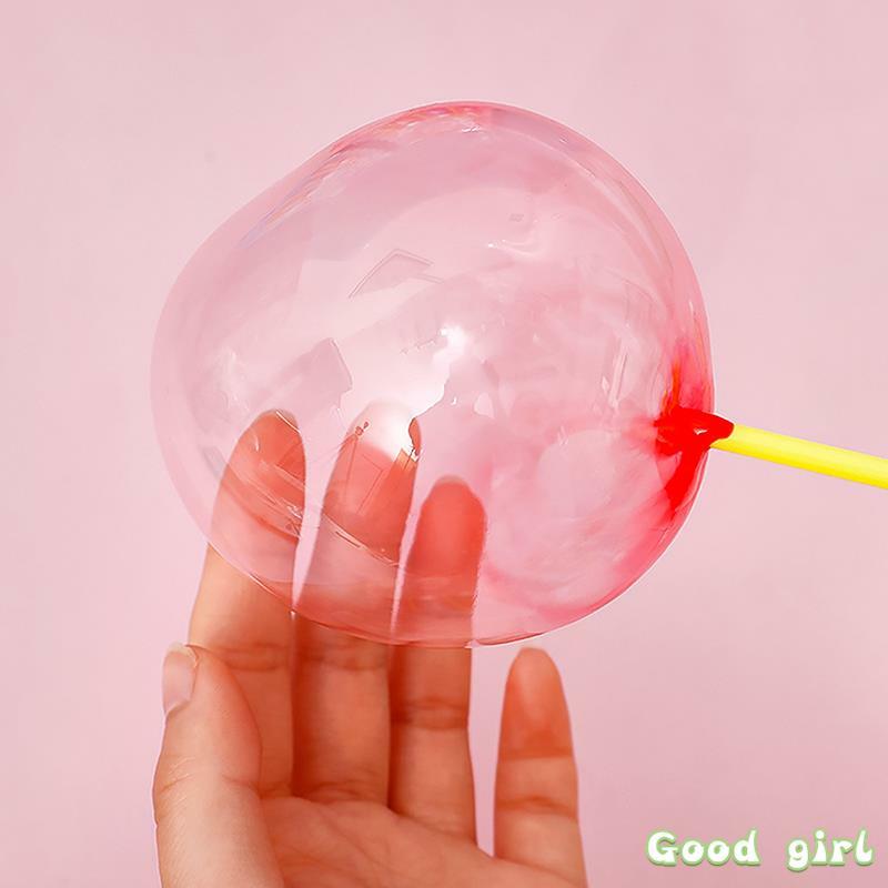 4 buah mainan nostalgia lem gelembung ajaib balon ruang peniup balon gelembung tiup warna-warni mainan menyenangkan luar ruangan tidak mudah rusak