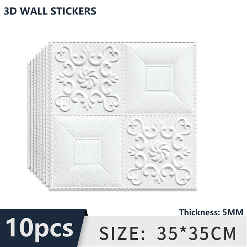 10pc 5MM Self Adhesive 3d Wall Stickers Wallpaper Foam Brick Pattern Decor Retro Trend Background wall Sticker Home Decor