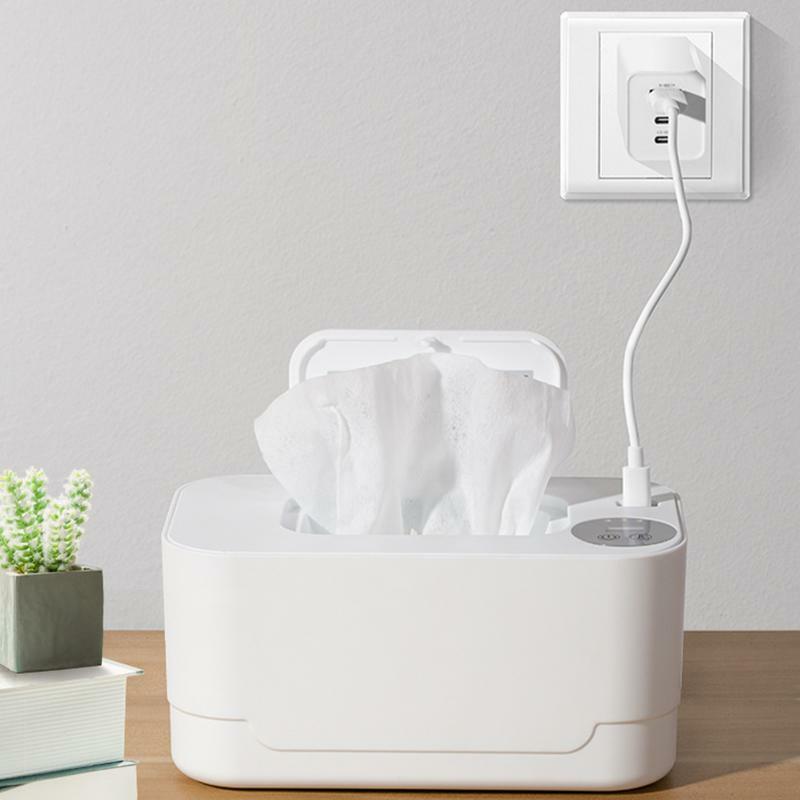 Tisu basah penghangat untuk bayi, pemanas tisu basah, Tisu hangat pengisian USB termostatik, Dispenser tisu tarik