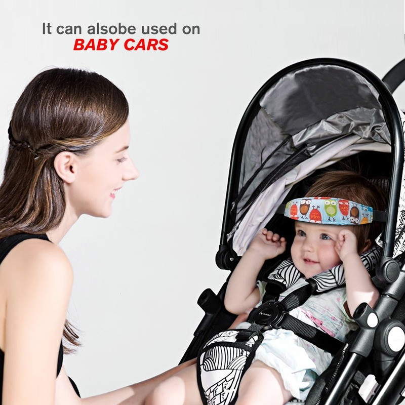 Soporte de cabeza de bebé para niños, cinturón de dormir ajustable para coches de bebé, banda de ayuda para la siesta, estampado, accesorios de asiento de coche para bebé, 1 unidad