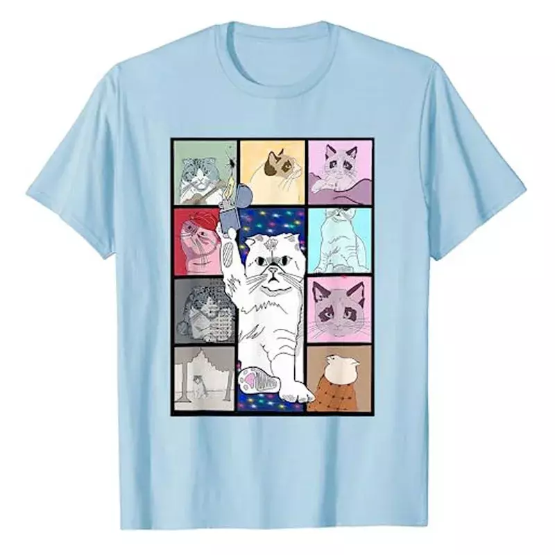 Karma Is A Cat T-Shirt Funny Kitty Lover Graphic Tee Tops Music Concert Outfits Moda damska Cute Kitten Clothes Pomysł na prezent