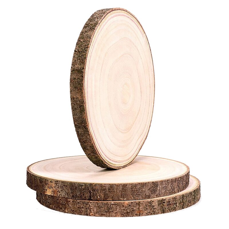 3 Pcs Large Wood Slices For Centerpieces, Wood Rounds For Wedding Centerpiece, DIY Projects, Painting, Etc