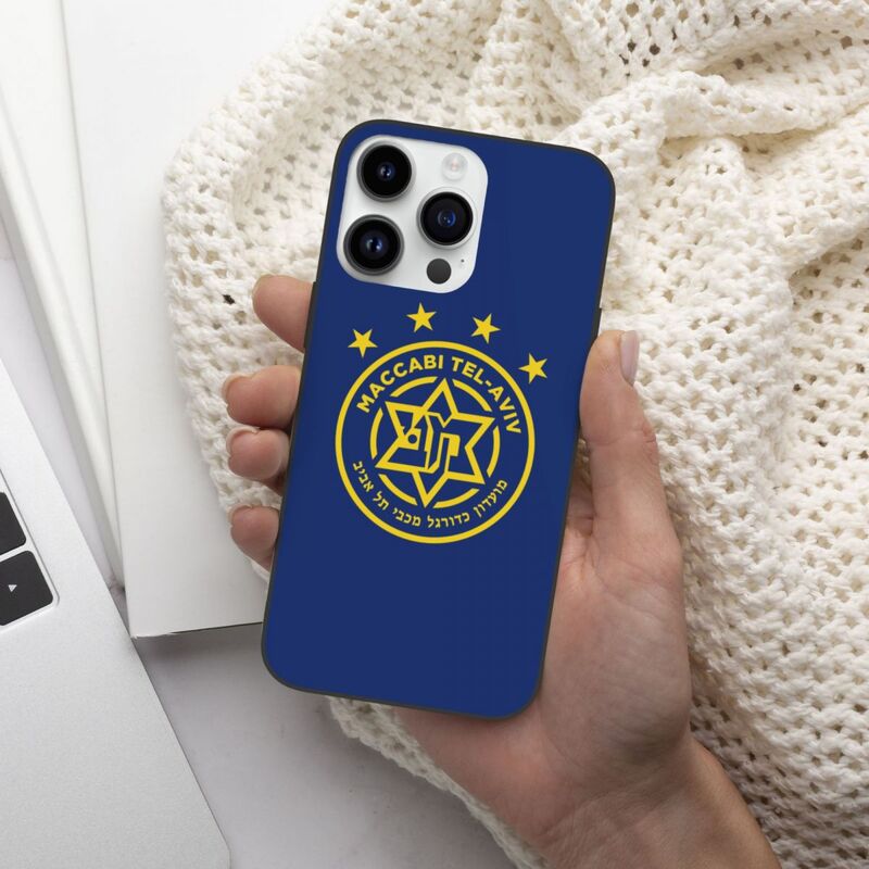 Maccabi Tel Aviv Case for iPhone 15 14 11 Pro Max 13 12 Mini XR XS X 8 7 6 6S Plus Soft Silicone Shockproof Cover