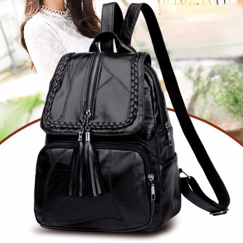 Новый модный Удобный женский простой рюкзак, дорожная сумка из мягкой искусственной кожи, сумки на плечо для женщин, школьная сумка для девочек