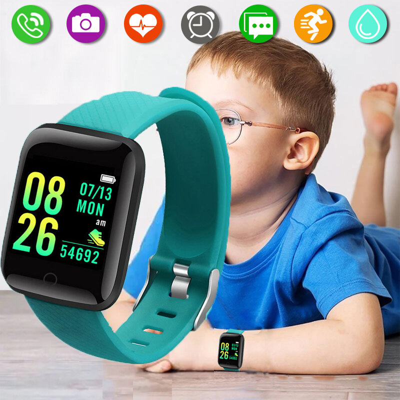 Reloj inteligente deportivo para niños, reloj Digital Led, Monitor de ritmo cardíaco, rastreador de Fitness, reloj inteligente impermeable para niños y niñas