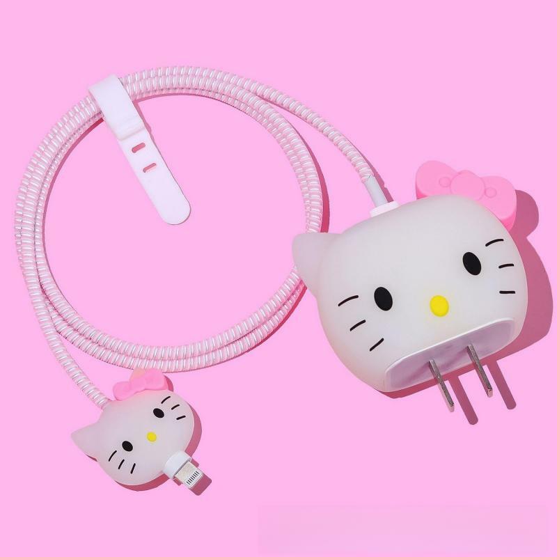 Ładowarka Anime Hello Kitty Smart Cover urocza kreskówka Kuromi odpowiednia kabel do ładowania kabla jabłkowego dekoracja kobiet akcesoria