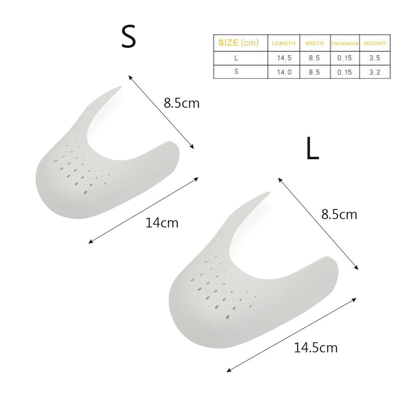 1 paio di protezioni per scarpe antipiega per scarpe da ginnastica puntali supporto antirughe estensore per barella per scarpe protezione per scarpe sportive