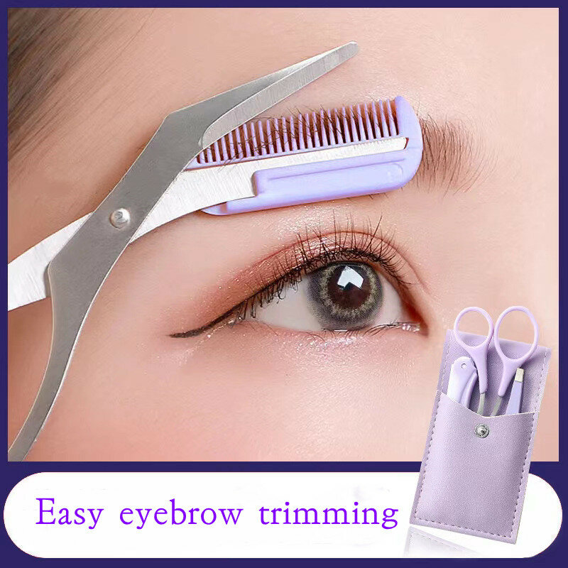 Eyebrow Trimming Knife Set Eyebrow Face Razor for Women Professional Eyebrow Scissors with Comb Brow Trimmer Scraper Accessories