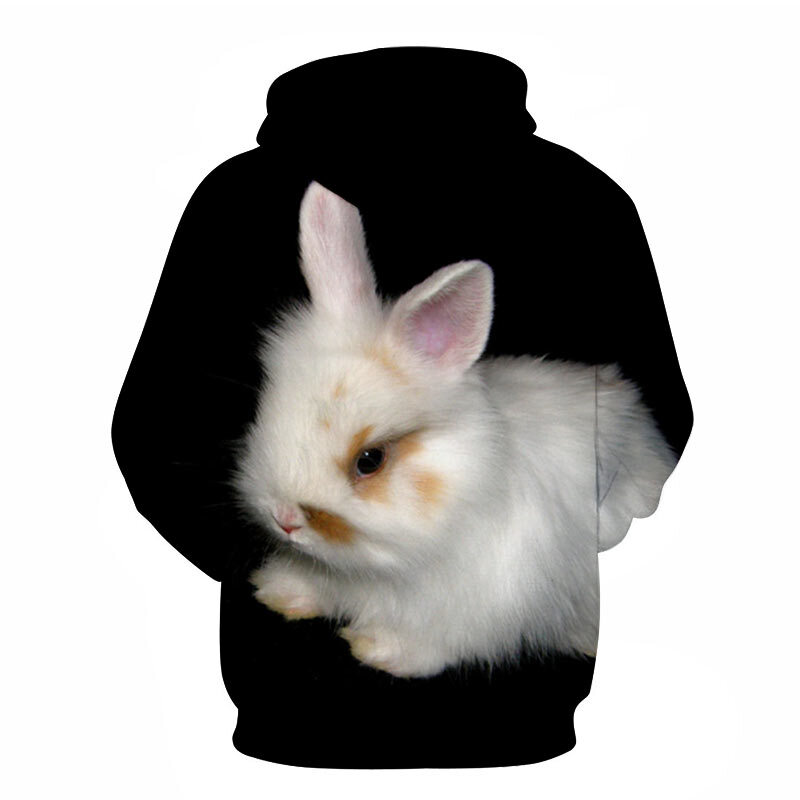 Sudadera con capucha y estampado 3d de conejo para hombre, ropa deportiva de moda, ropa de calle de animales, XXS-4XL