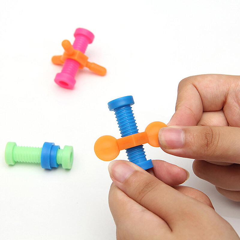4 Sets Educatief Schroefspeelgoed Voor Kinderen Drukverlagend Draaiende Schroef Kinderschroefspeelgoed Plastic Educatief Speelgoed