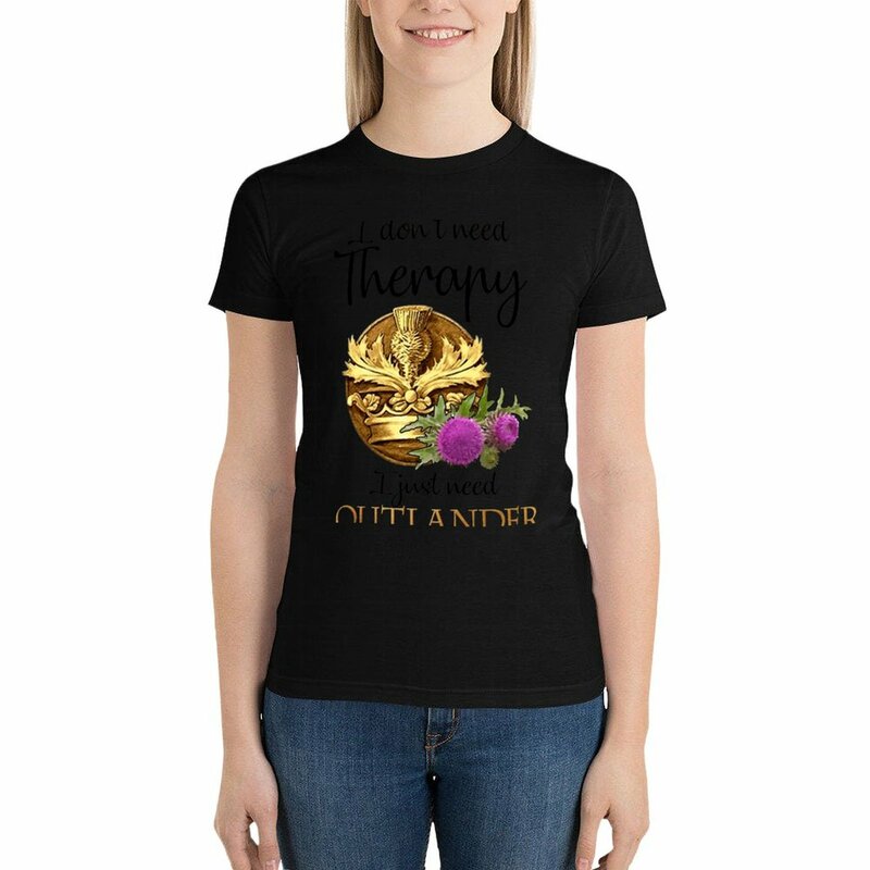 Saya tidak perlu terapi saya hanya perlu Outlander T-shirt motif hewan kemeja untuk anak perempuan grafis atasan pakaian wanita