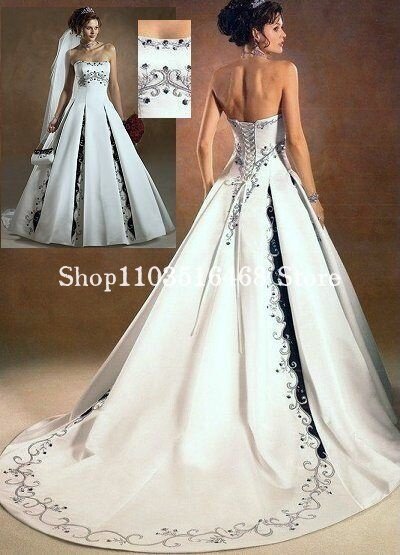 Elegant Sheath A-line Wedding For Women White Corset Corset Black Embroidered Applique Pleated Long Dress فساتين حفلة موسيقية