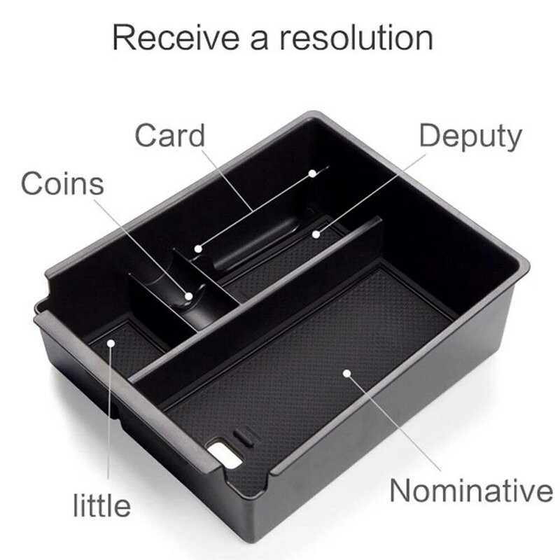 Caja de almacenamiento para el reposabrazos del coche, bandeja organizadora para Hyundai Tucson Santa Cruz, color negro, 2022
