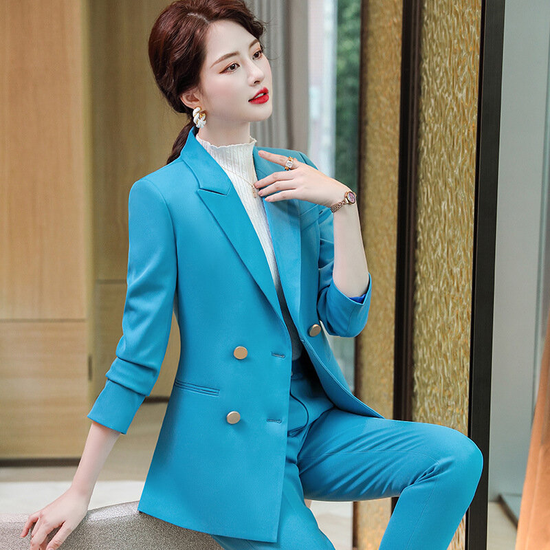 2023 marynarka damska jesień i zima z długimi rękawami nowa koreańskie Casual moda zachodni styl spodnie wyszczuplający garnitur