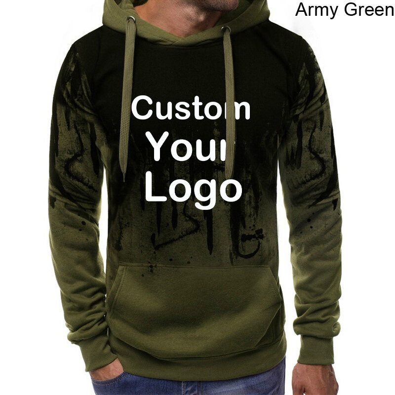 New Autumn Men's Fashion Fitness Hoodies Camouflage Print Slim Fit Shirts Round Neck Long Sleeve Casual Tops