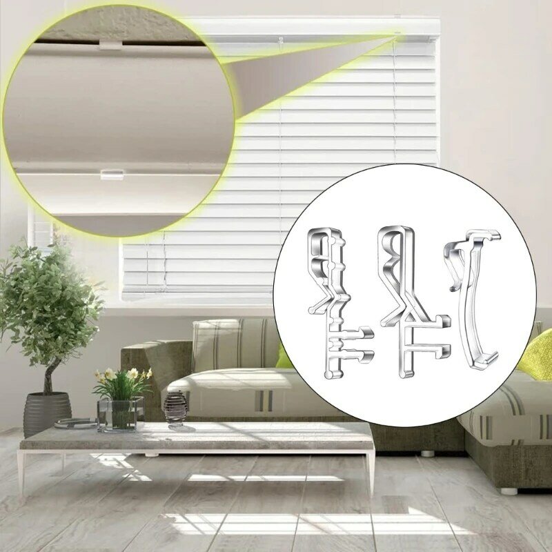 Clear Plastic Clips Securely Attach Window Blind Valance Clips for Window Blind Suitable for Horizontal Faux Wood Blinds