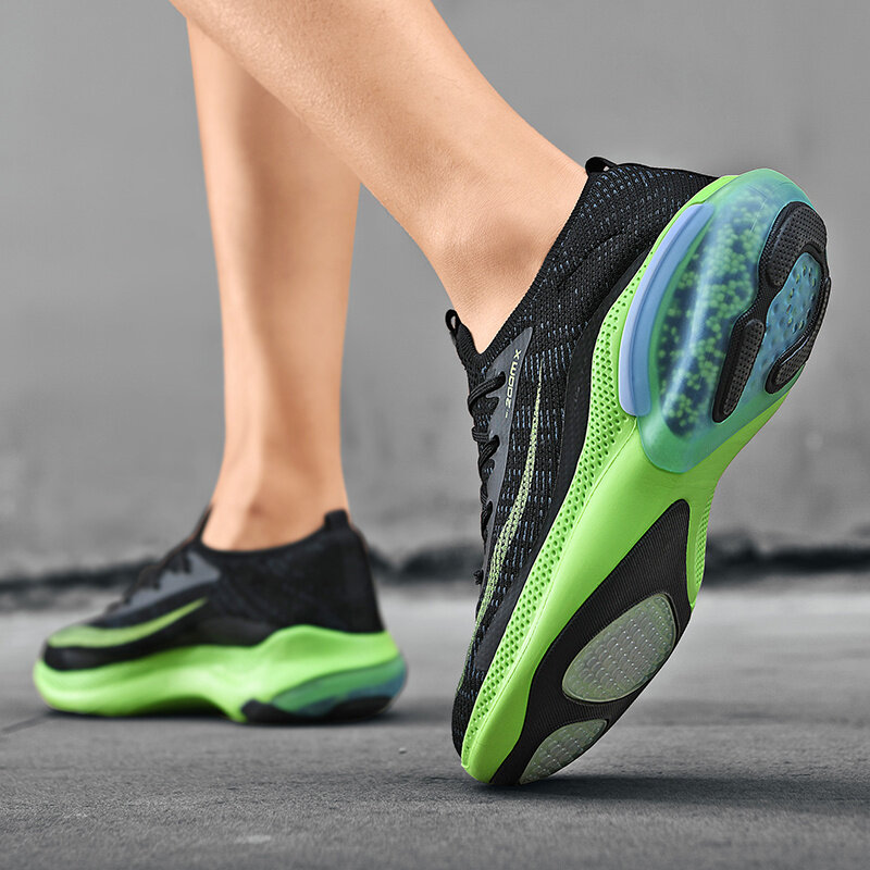 Zapatillas de correr de maratón para hombre y mujer, zapatos profesionales con cojín para correr al aire libre, zapatillas ligeras de entrenamiento Unisex para parejas