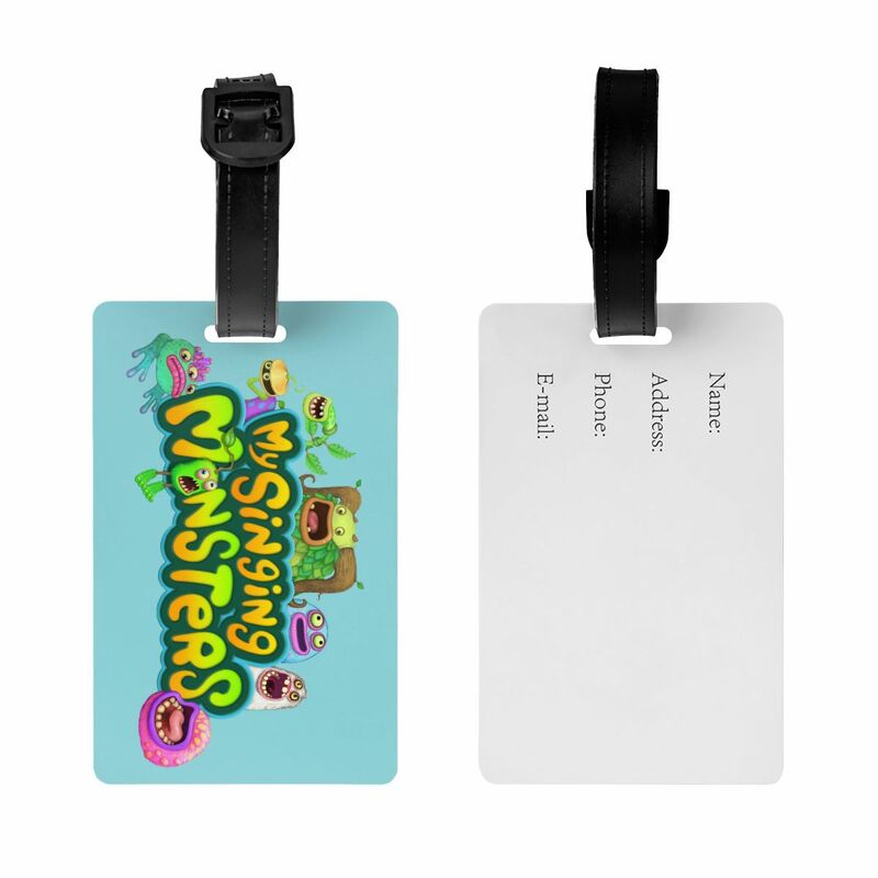 Custom My Singing Monsters Luggage Tag Privacy Protection Baggage Tags Travel Bag Labels Suitcase
