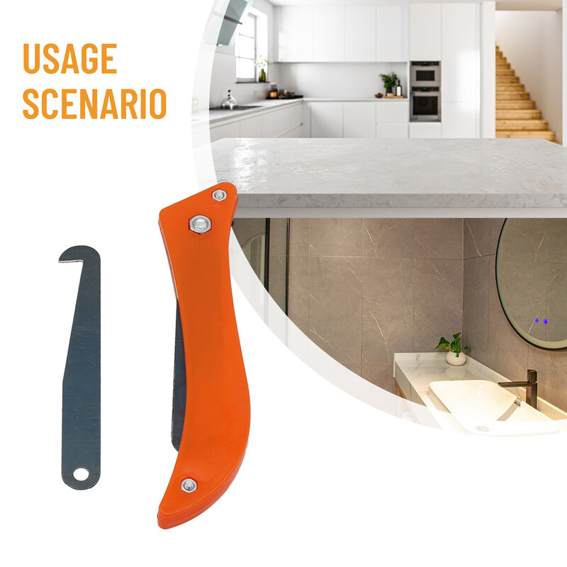 Kait tangan multifungsi, pisau kait nyaman alat tangan multifungsi membuka menghilangkan perbaikan Set yang dapat diganti panjang 21.2cm ubin dapur