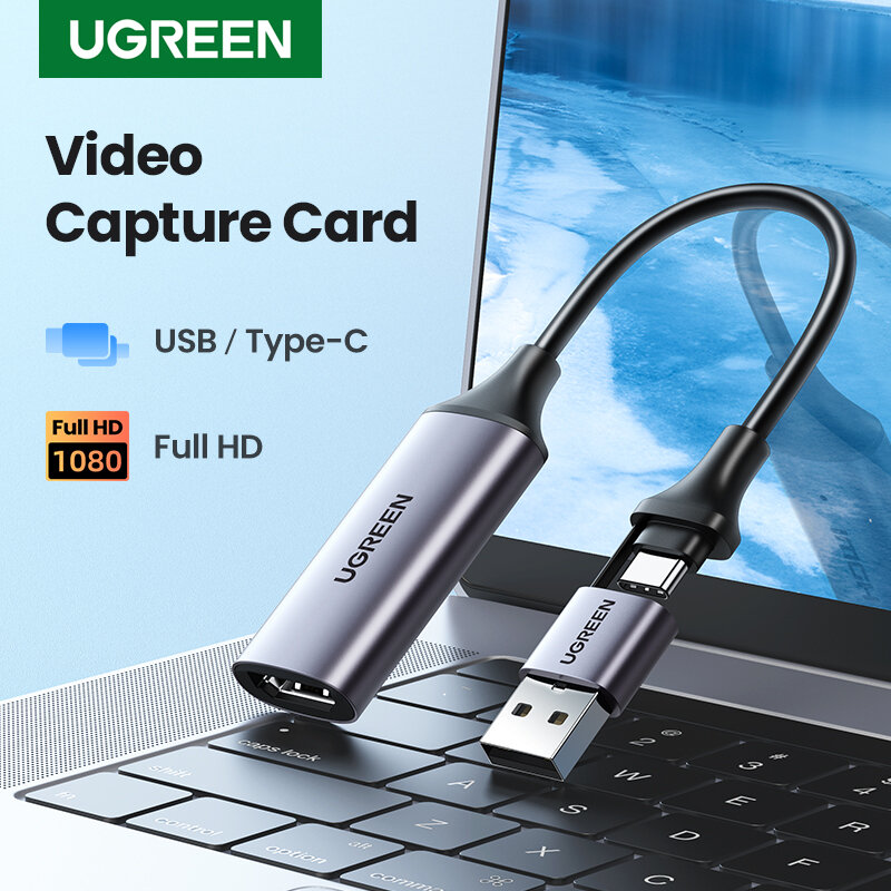 【Baru-Dalam 】Kartu Pengambilan Video Ugreen 4K HDMI Ke USB/Tipe C HDMI Video Grabber Box untuk PS5 Switch Kamera Xbox DVD Live Stream Record