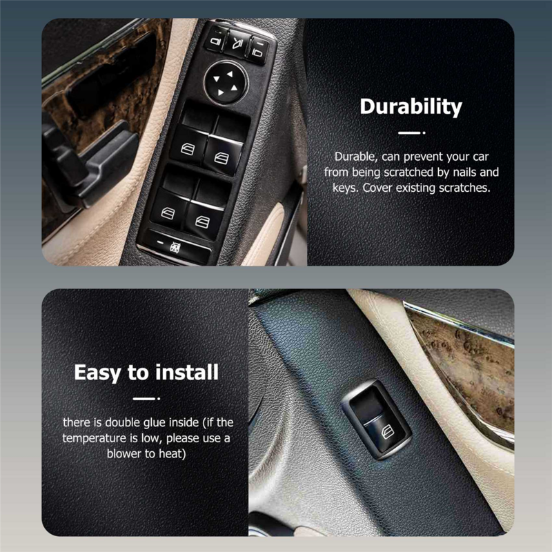 12PCS Car Door Armrest Window Switch Button Trim Cover Sticker for ML C E G Class W204 X166