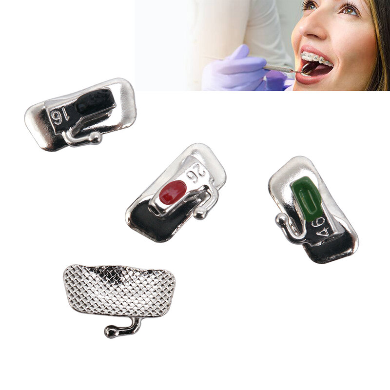 AZDENT Dental Orthodontic Bucal Tubes, 1 ° Molar Mesh Base, não conversível Bondable Roth, MBT 022 018, tubo único, 5 Pacotes, 20 Unidades