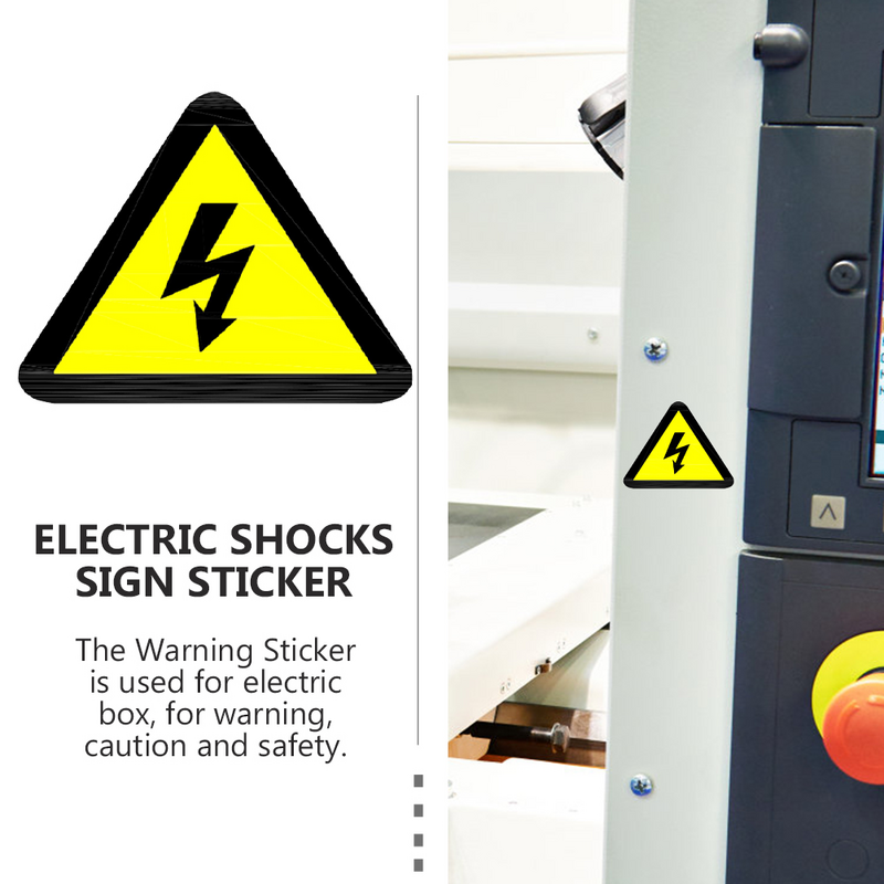 20 Sheets Logo Labels Electric Shocks Equipment Decals Label High Voltage Warning Caution