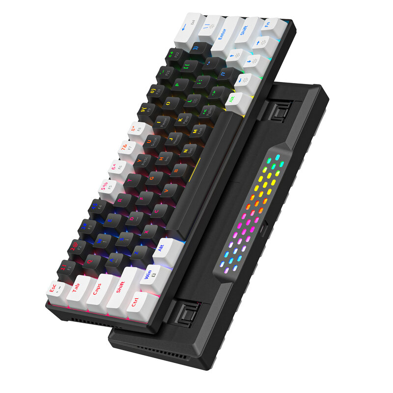 Miniteclado mecánico para juegos, teclado con Cable RGB de 63 teclas para ordenador, PC, portátil, accesorios de Cable desmontable