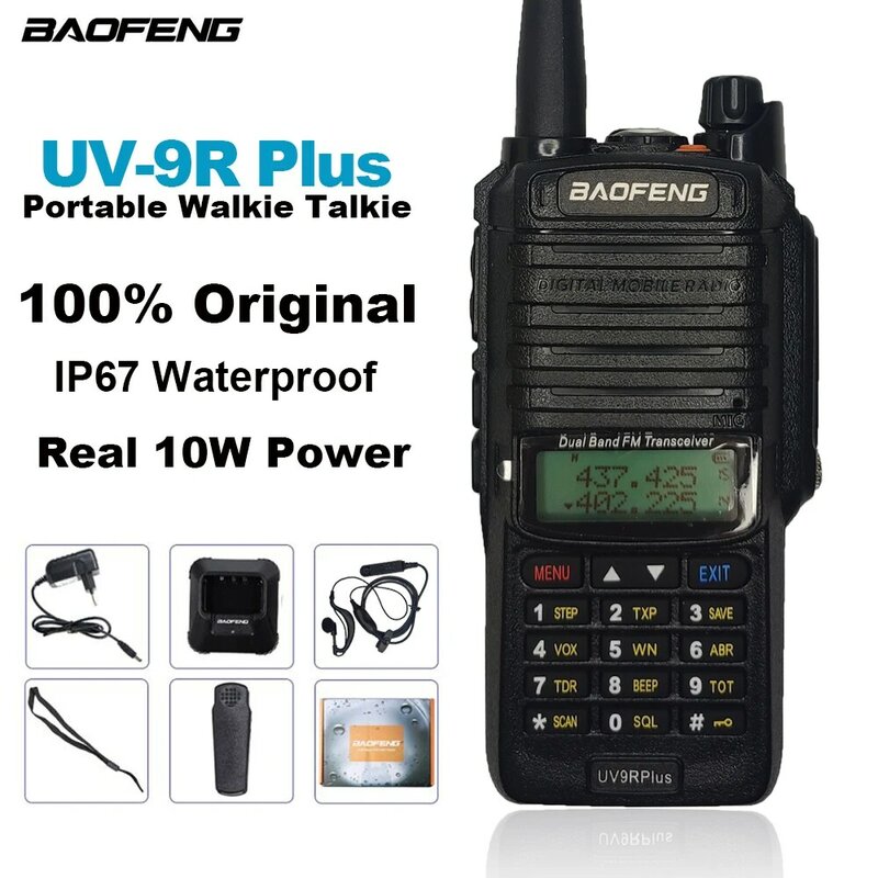UV-9R Plus BAOFENG IP67 Waterproof Walkie Talkie BF-UV9RPlus Portable Two Way Radios 10W CB Ham Radios UV9R Upgraded Interphone