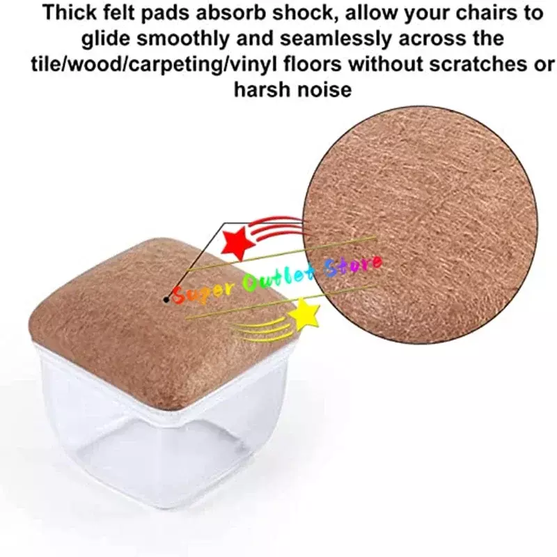 Table Chair Leg Protector Covers Thick Rubber Furniture Pads Floor Protectors Household No Scratches Reduce Noice Feet Caps Tool