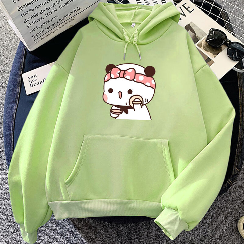 Cartoon Panda Bär Bubu Dudu Druck Hoodies bilden grafische Sweatshirts lässig bequeme Kawaii Print Kleidung für Frauen/Männer