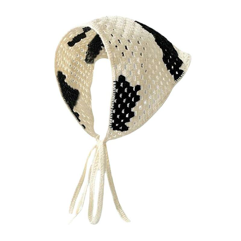 Милый вязаный треугольный шарф в богемном стиле Женский Пляжный головной убор шарф повязка на голову аксессуары для девушек трендовый тюрбан для волос D8B3